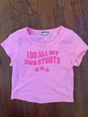 I.AM.GIA Pink Cropped Baby Tee